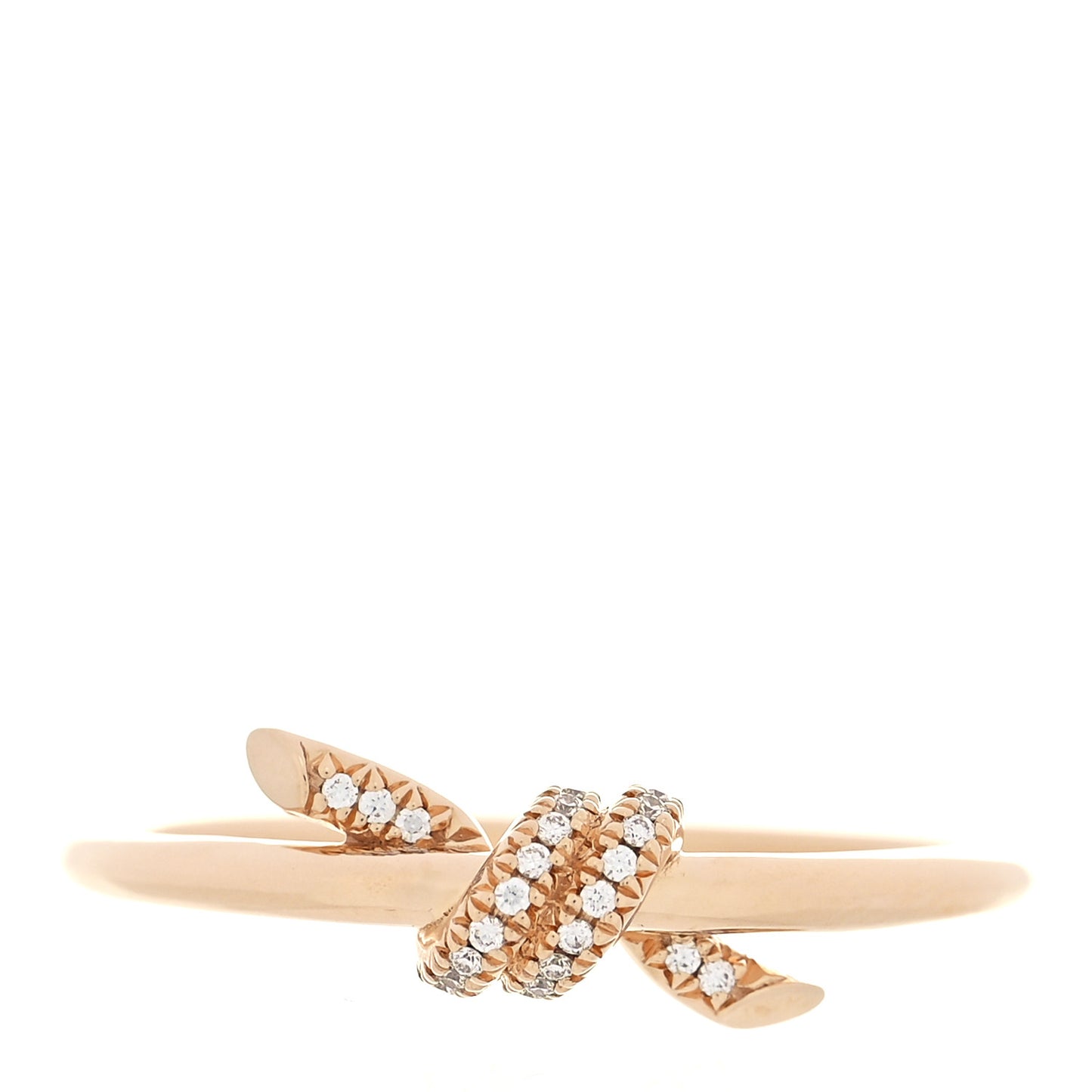 18K Rose Gold Diamond Small Knot Ring 65 11
