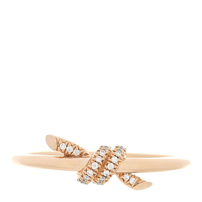 Tiffany 18K Rose Gold Diamond Small Knot Ring 65 11 1 of 4