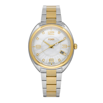 Fendi Stainless Steel Diamond Mother of Pearl 34mm Momento Two Tone Quartz Watch 1 of 5