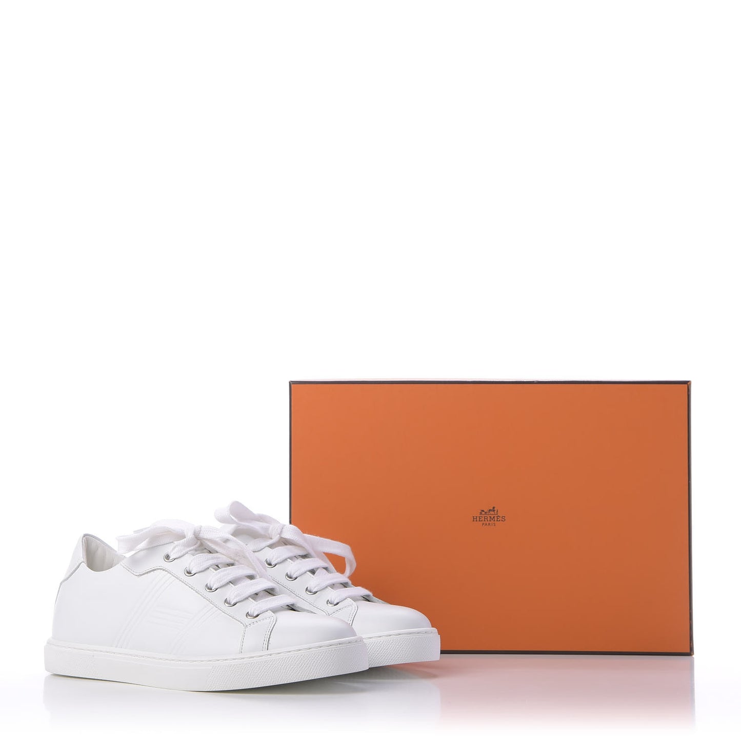 Calfskin Womens Avantage Sneakers 37.5 White