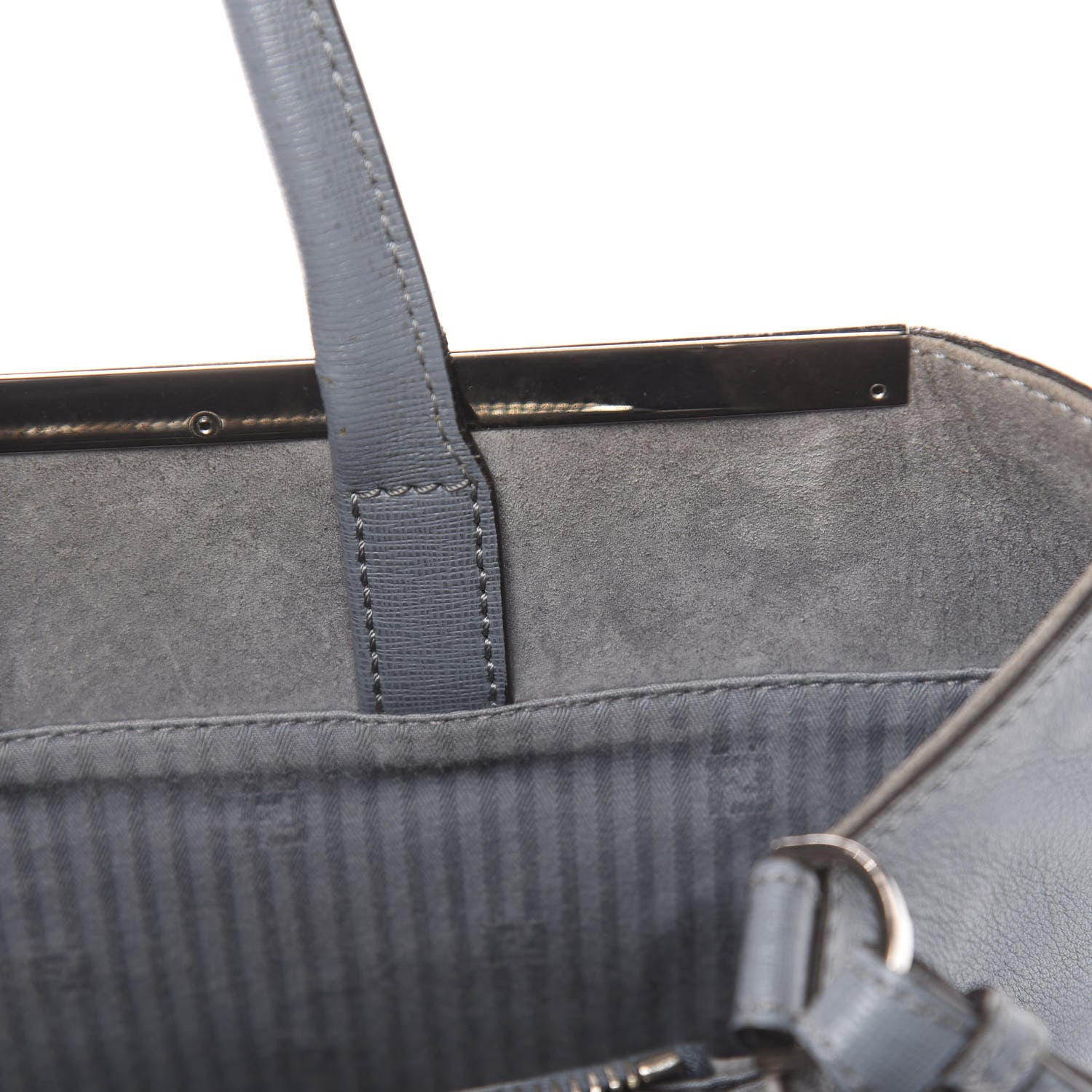 Fendi Vitello Elite Regular 2Jours Tote Grigio 10 of 19