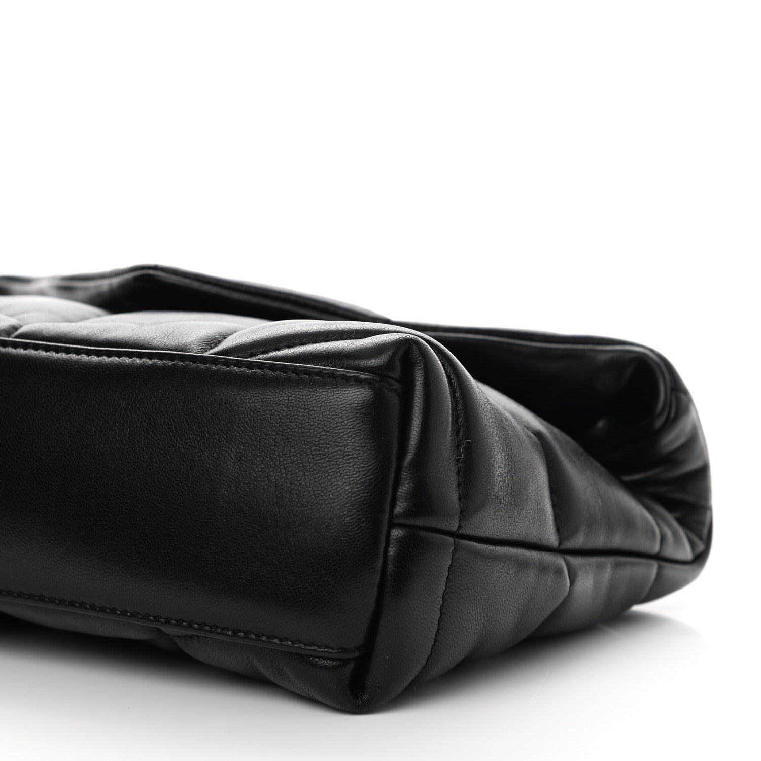 Saint Laurent Lambskin Quilted Toy Loulou Puffer Monogram Chain Satchel Black 6 of 11