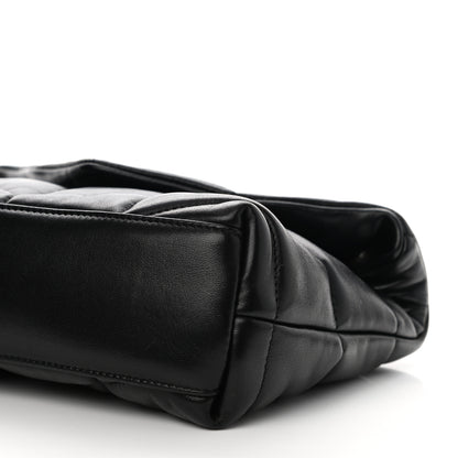 Saint Laurent Lambskin Quilted Toy Loulou Puffer Monogram Chain Satchel Black 6 of 11