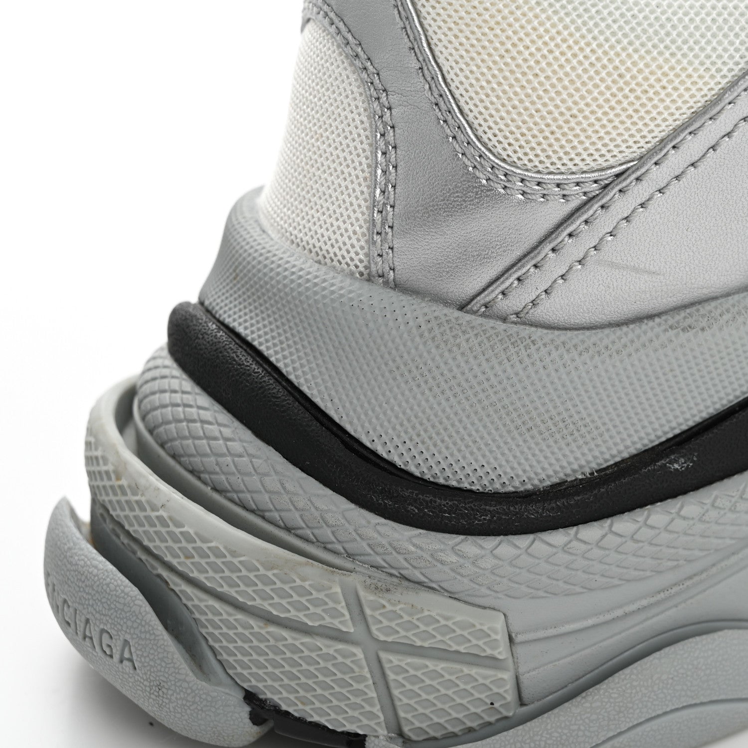 Balenciaga Metallic Fabric Mesh Mens Triple S Sneakers 10 Grey Dark Grey Black 18 of 19