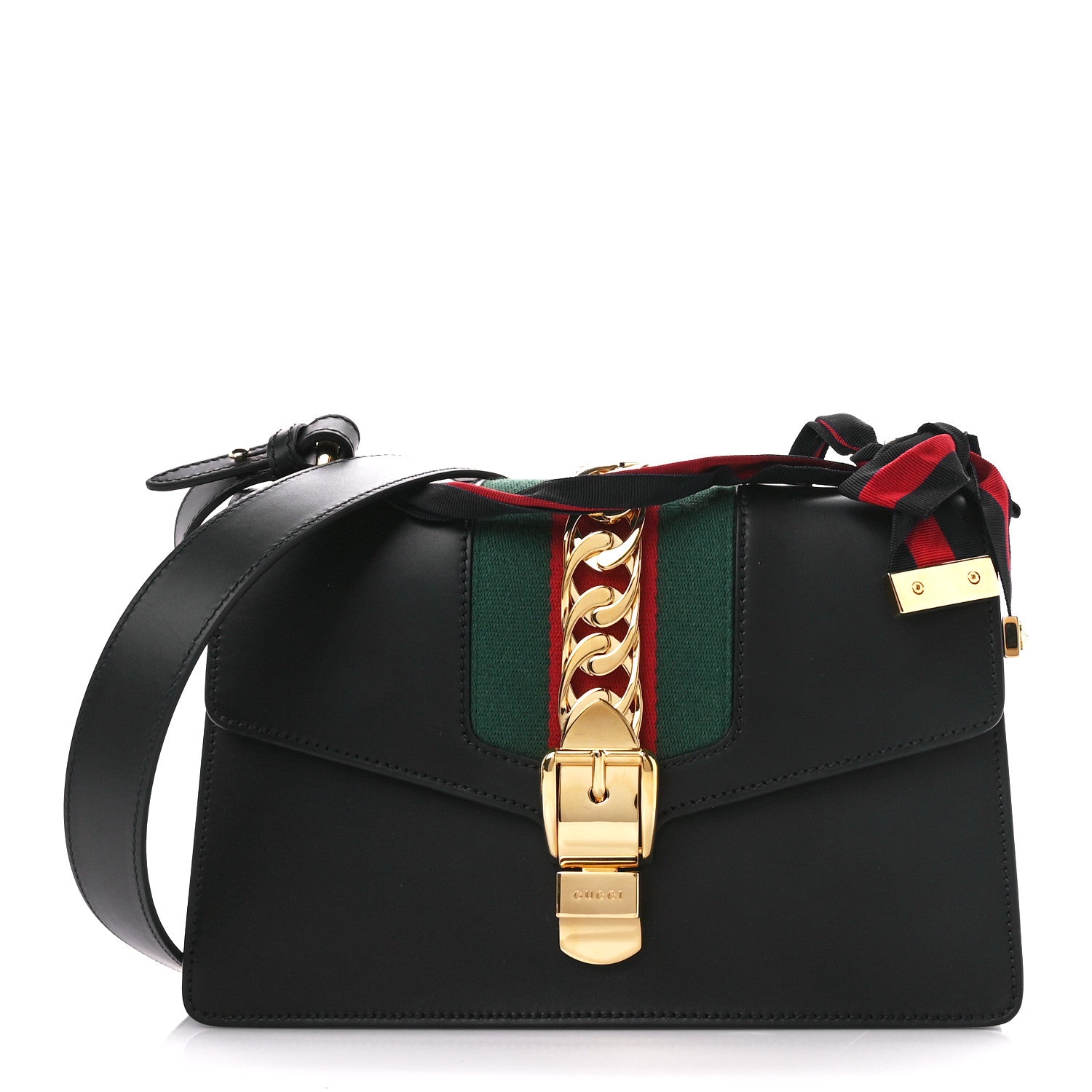 Gucci Calfskin Small Sylvie Shoulder Bag Black 1 of 12