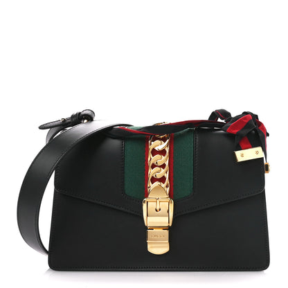 Gucci Calfskin Small Sylvie Shoulder Bag Black 1 of 12