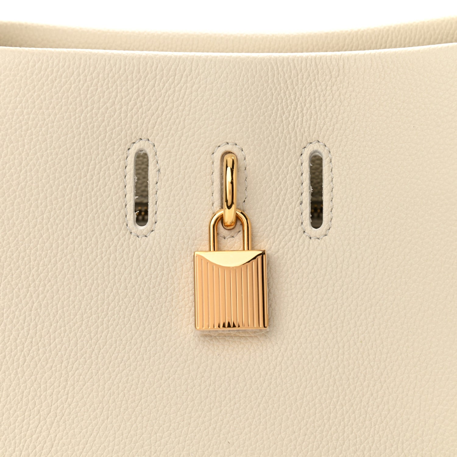 Tom Ford Grained Calfskin Small Padlock Top Handle Chalk 7 of 9