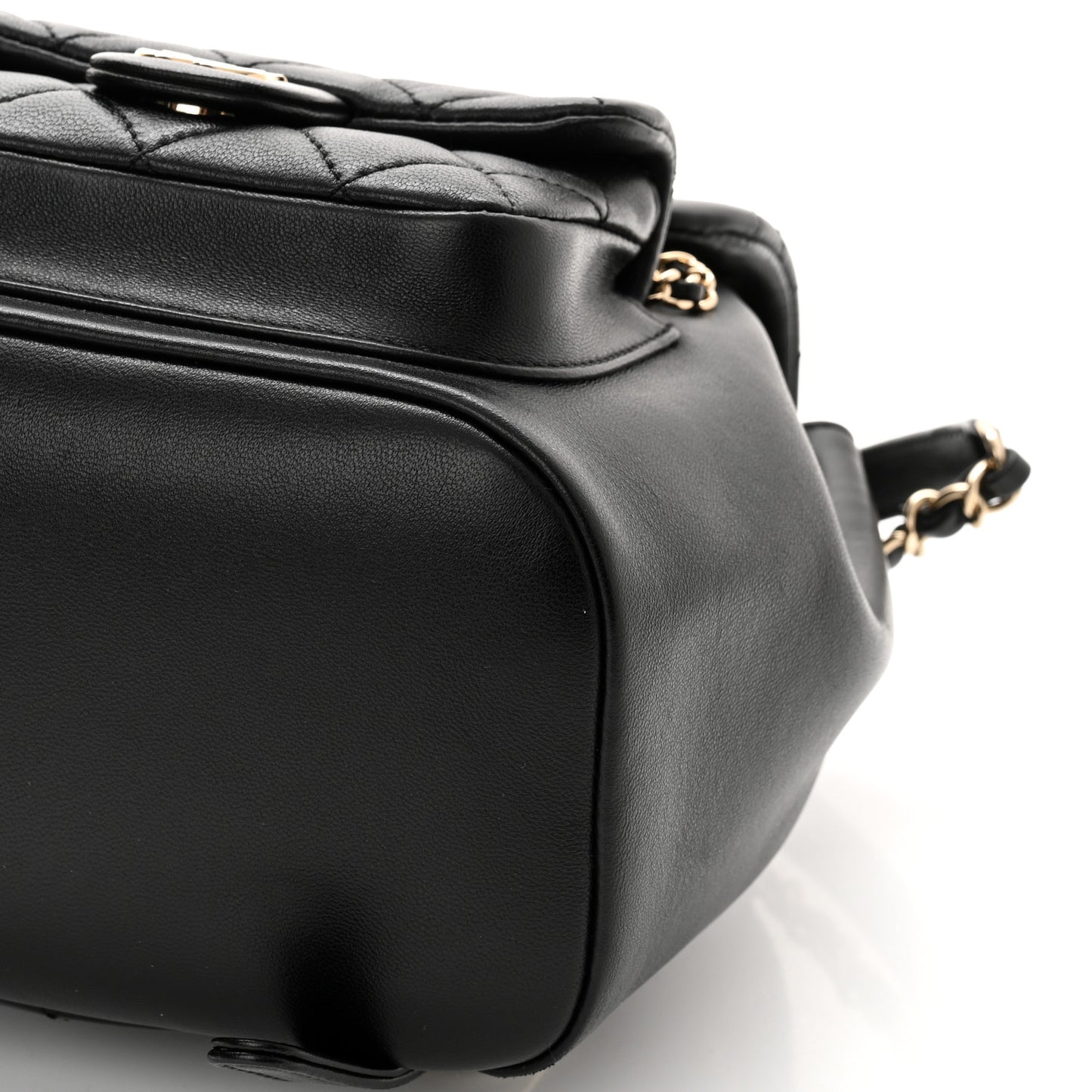 Lambskin Quilted Small Duma Drawstring Backpack Black