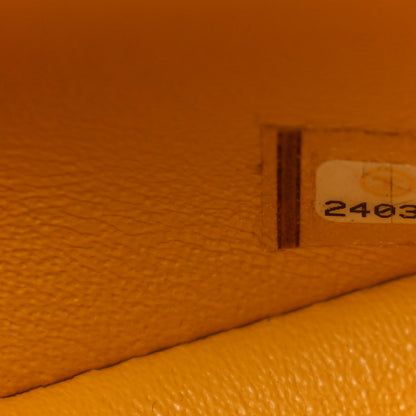 Chanel Caviar Chevron Quilted Jumbo Double Flap Yellow 7 of 11