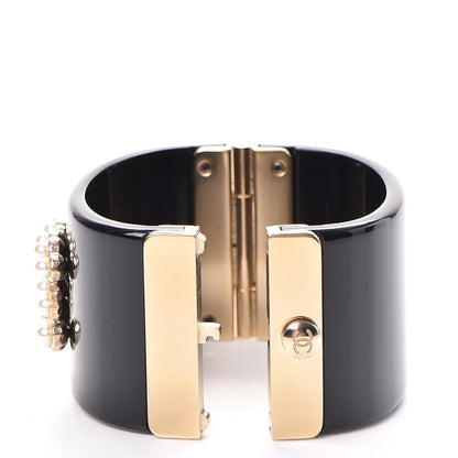 Chanel Resin Pearl CC Cuff Black 4 of 6