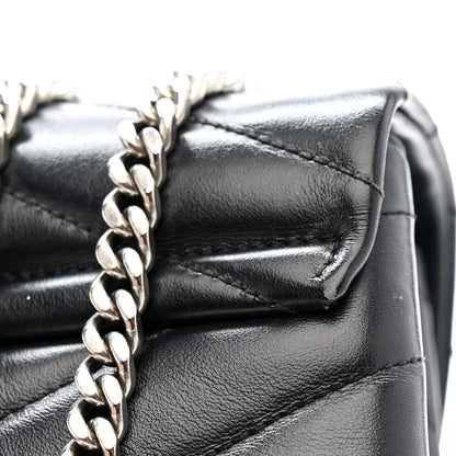 Saint Laurent Calfskin Y Quilted Monogram Medium Loulou Chain Satchel Black 16 of 17
