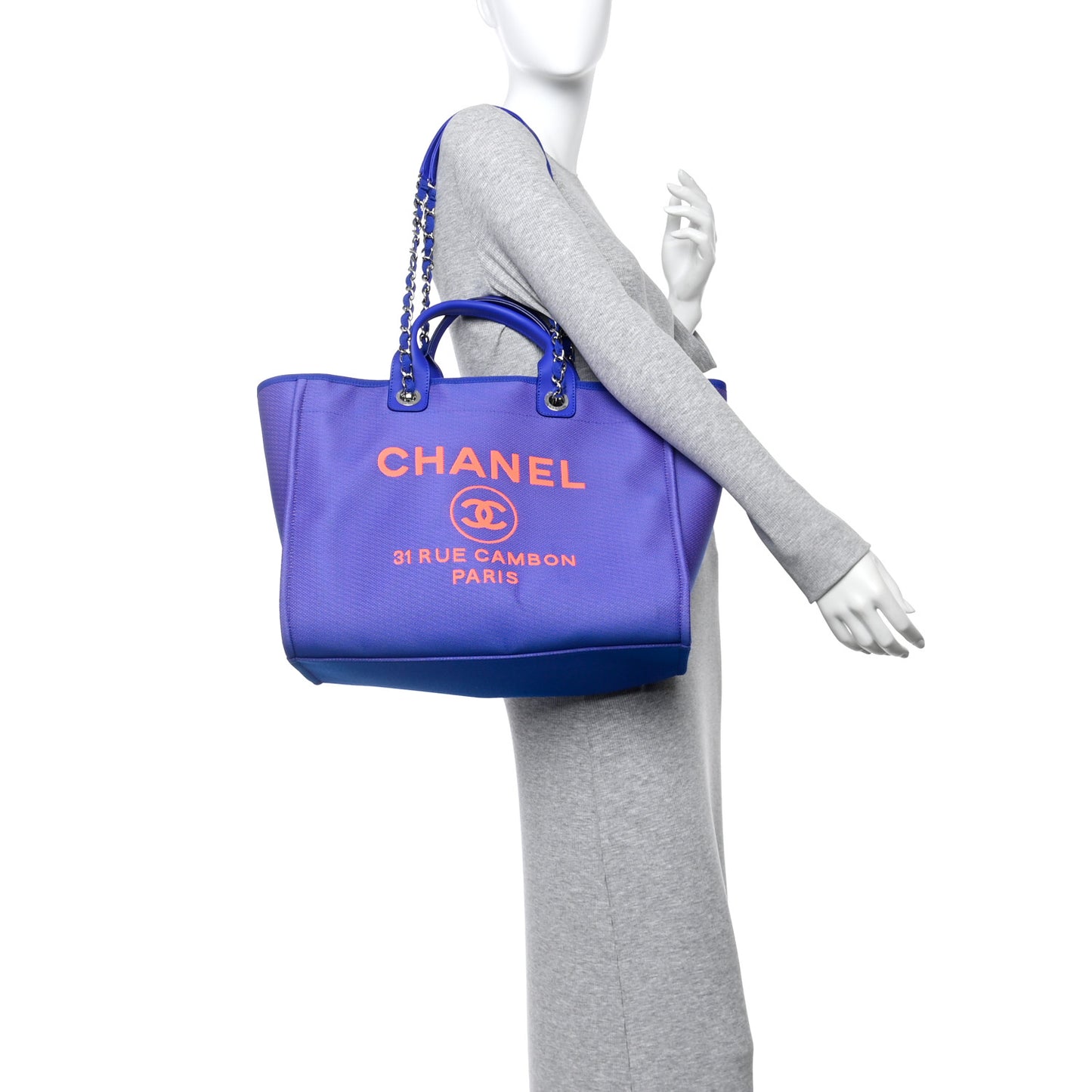 Mixed Fibers Medium Deauville Tote Blue Orange