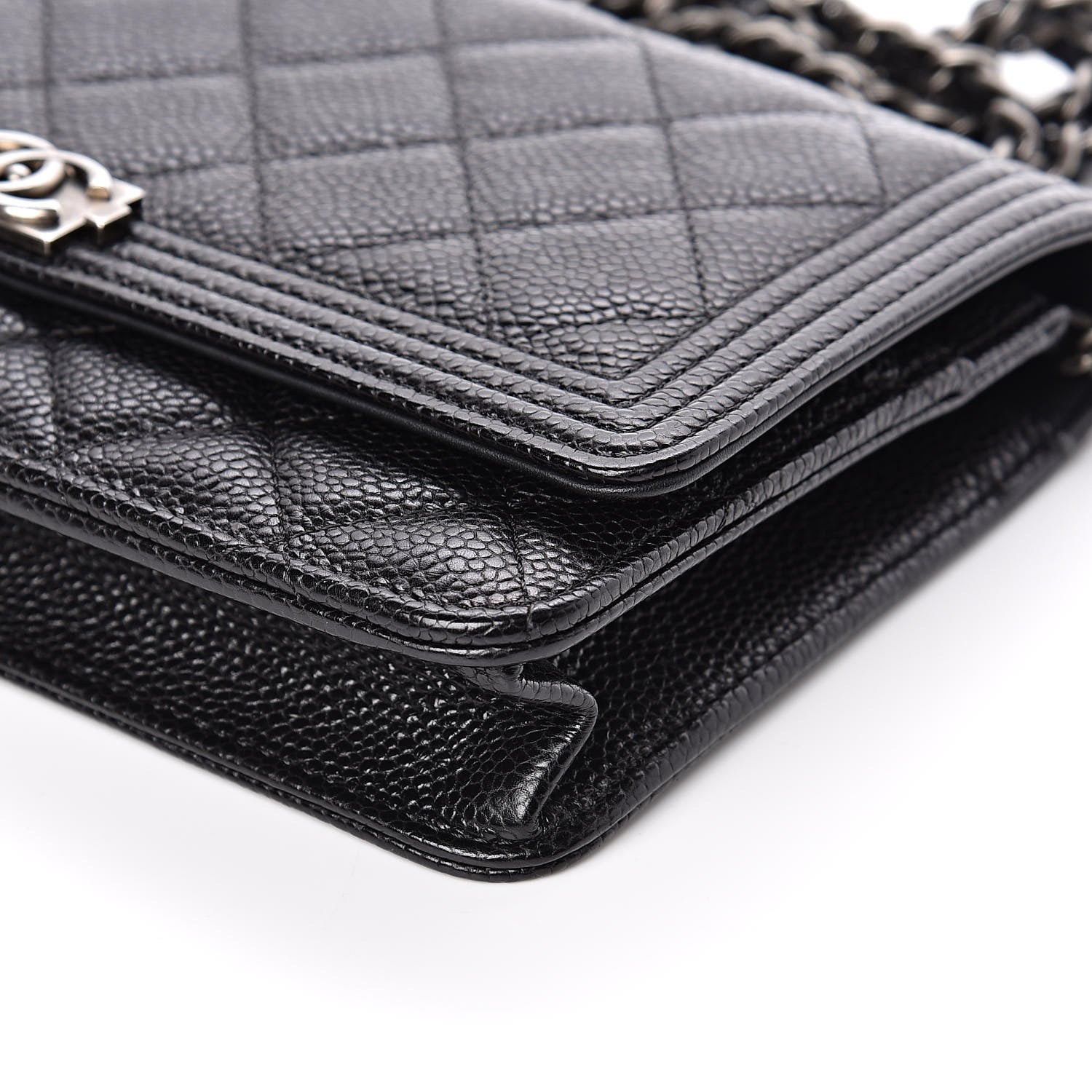 Chanel Caviar Quilted Boy Wallet On Chain WOC Black 10 of 13