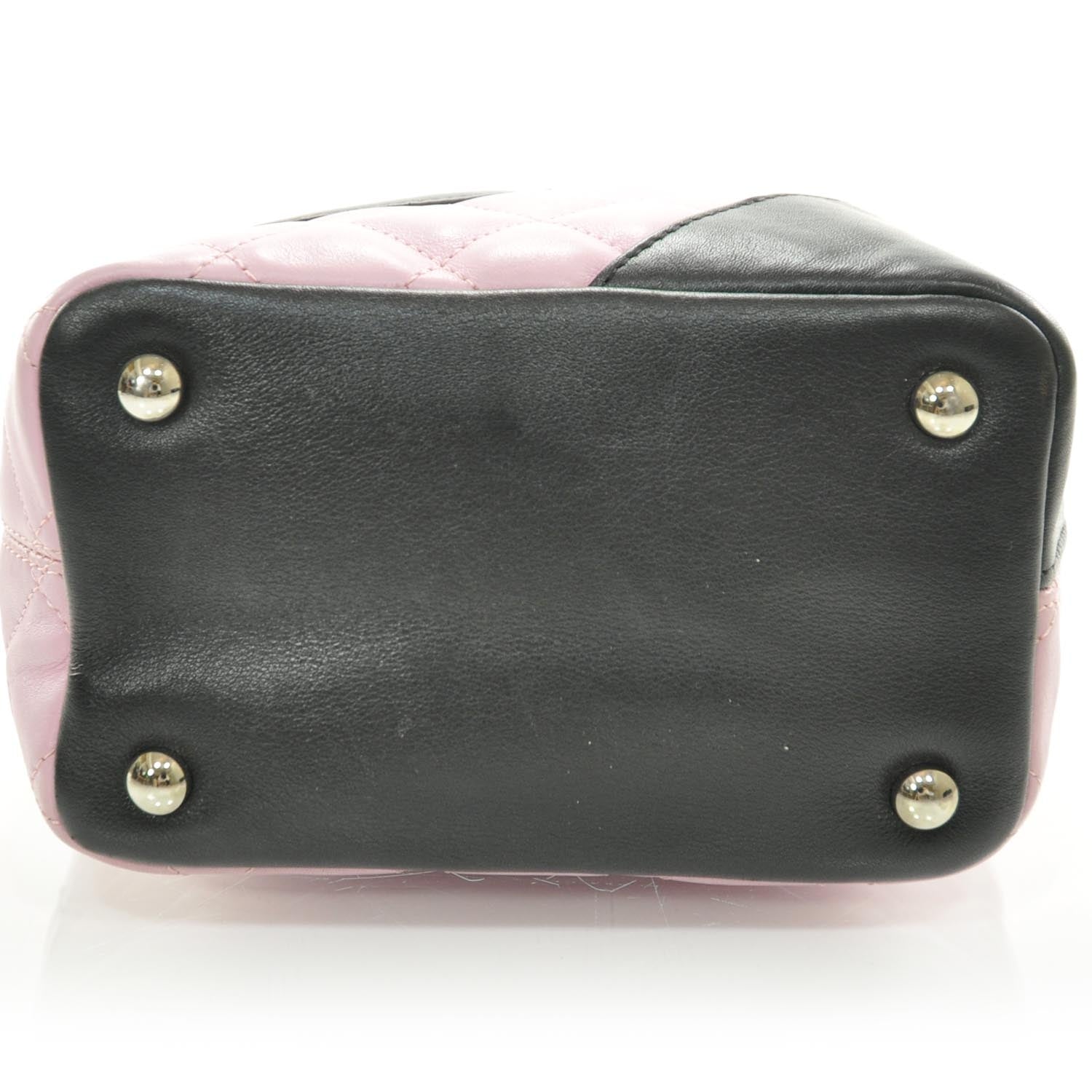 Chanel Calfskin Quilted Small Cambon Tote Pink Black 4 of 10
