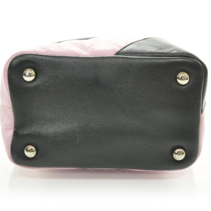 Chanel Calfskin Quilted Small Cambon Tote Pink Black 4 of 10