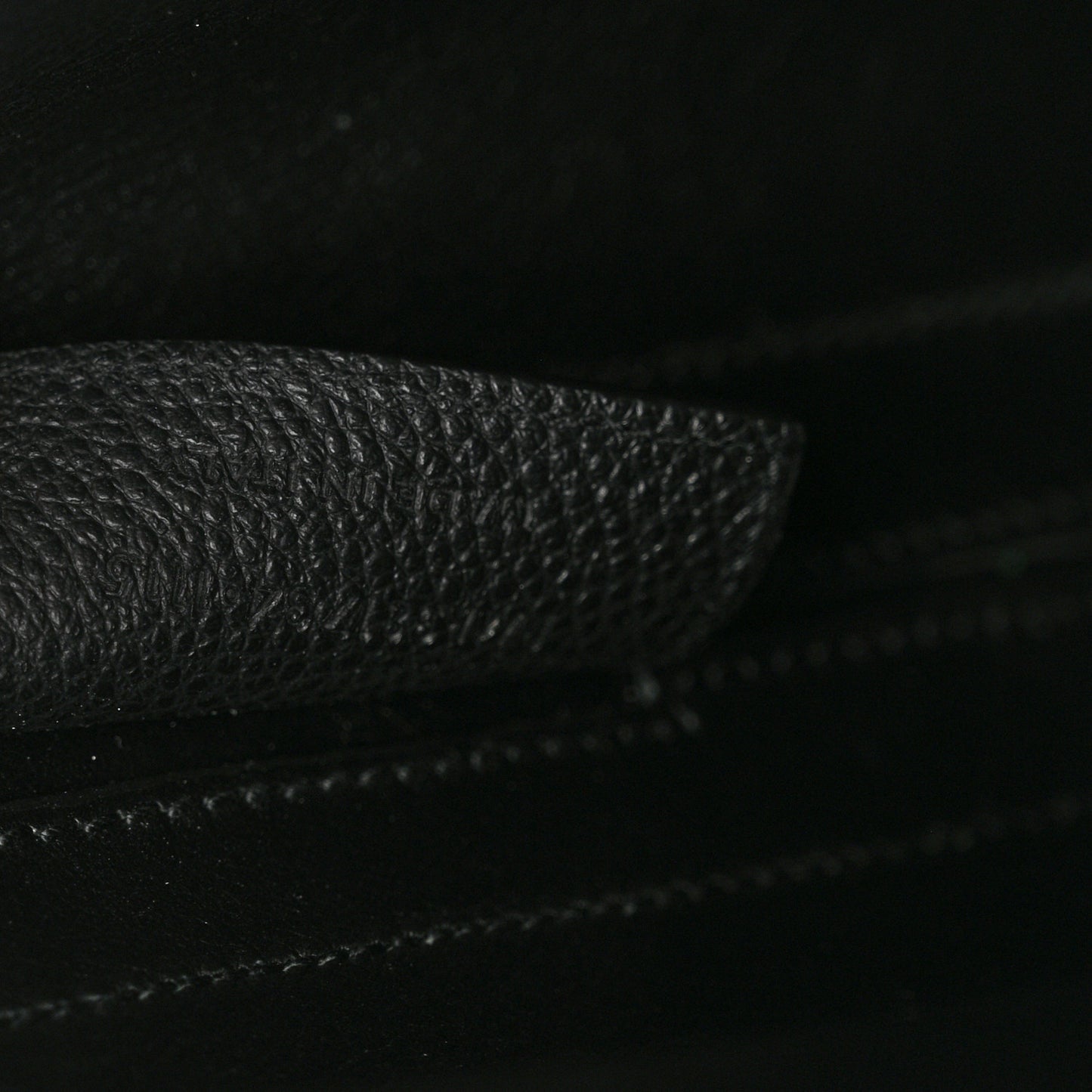 Grained Calfskin Medium Emmanuelle Bucket Bag Black