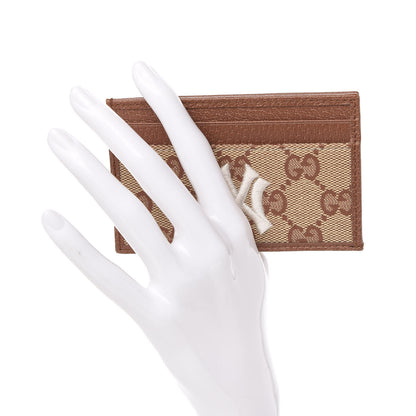 Gucci X MLB GG Monogram NY Yankees Card Holder Beige Ruggine Ivory 2 of 6