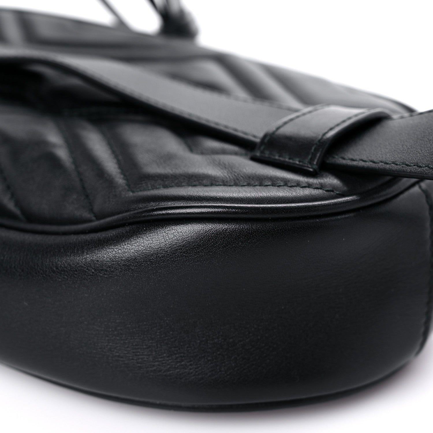 Gucci Calfskin Matelasse GG Marmont Belt Bag 75 30 Black 12 of 13