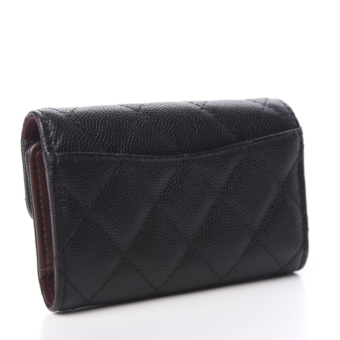 Caviar Quilted Classic 4 Key Holder Wallet Black