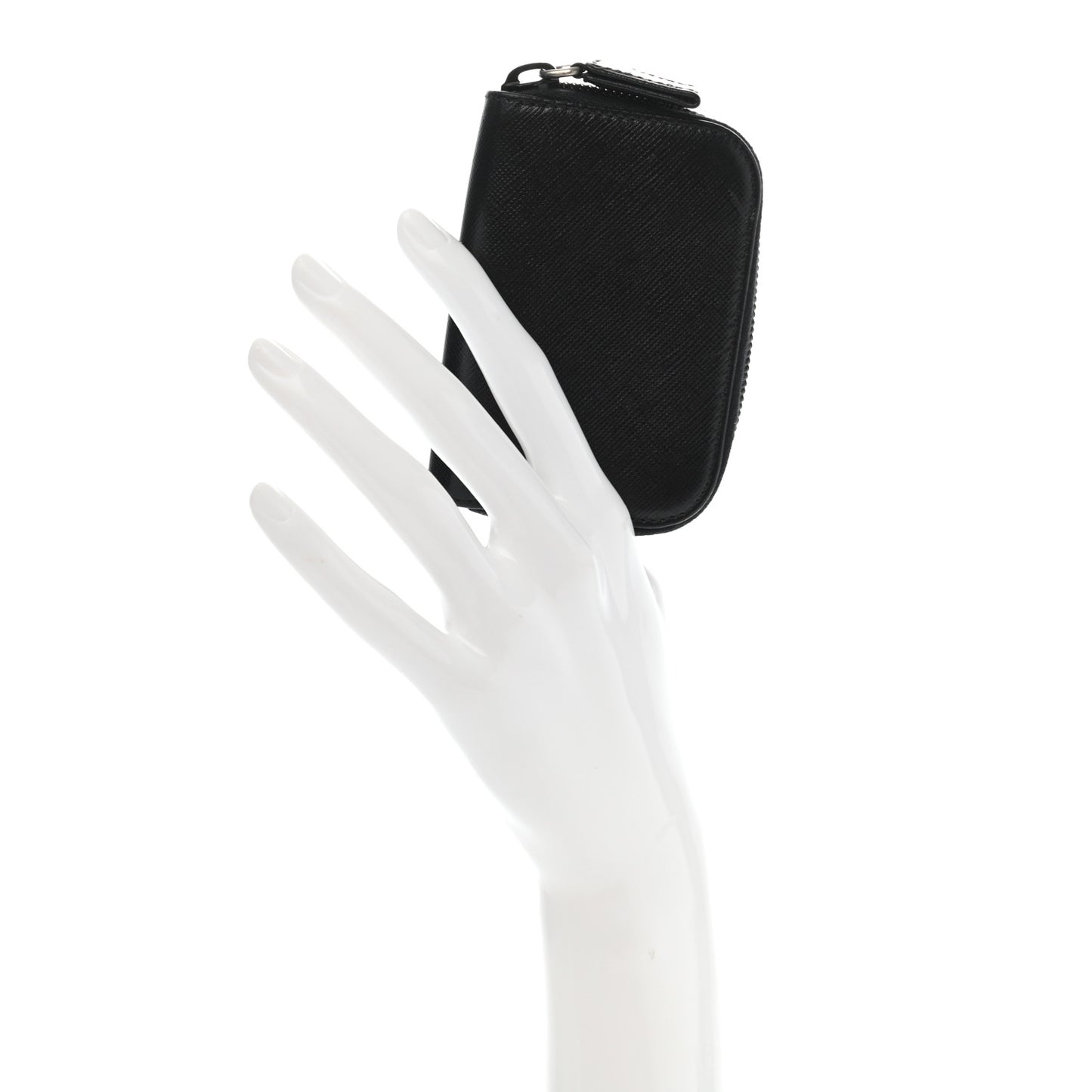 Saffiano Zip Around Key Holder Black