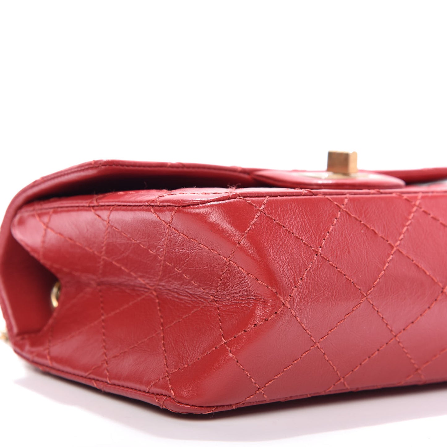 Aged Calfskin Quilted 2.55 Reissue Mini Flap Red