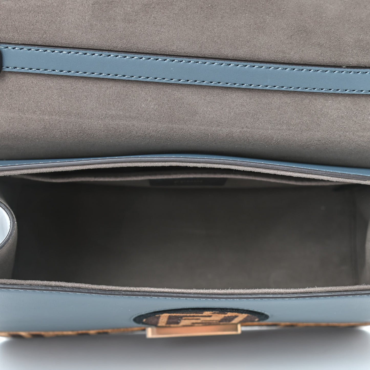 Vitello Century Velvet F is Fendi FF Kan I Shoulder Bag Tobacco Tempesta