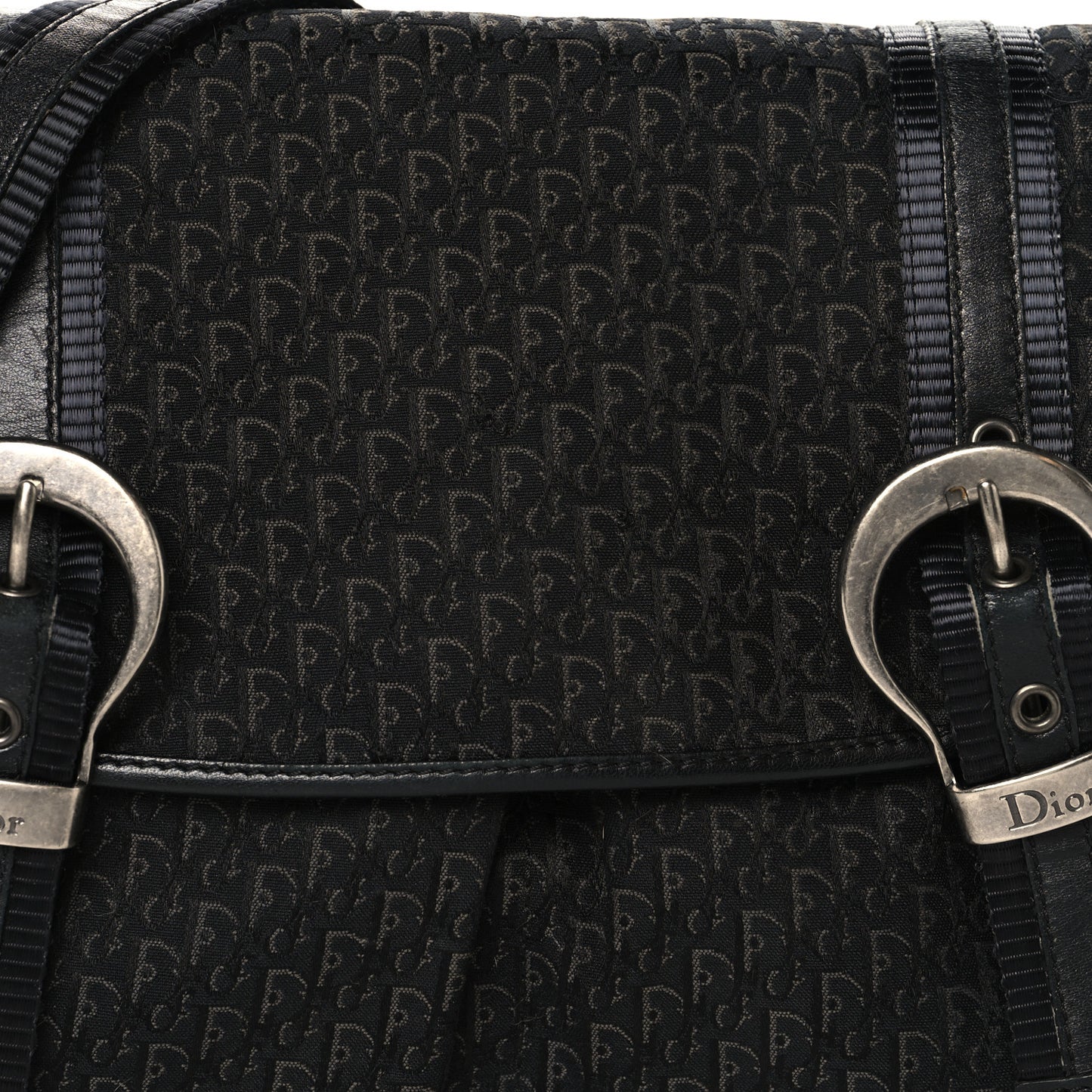 Canvas Diorissimo Buckle Messenger Black