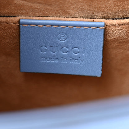 Gucci Vitello Fontanella Web Mini Sylvie Top Handle Bag Clear Sky Blue 6 of 14