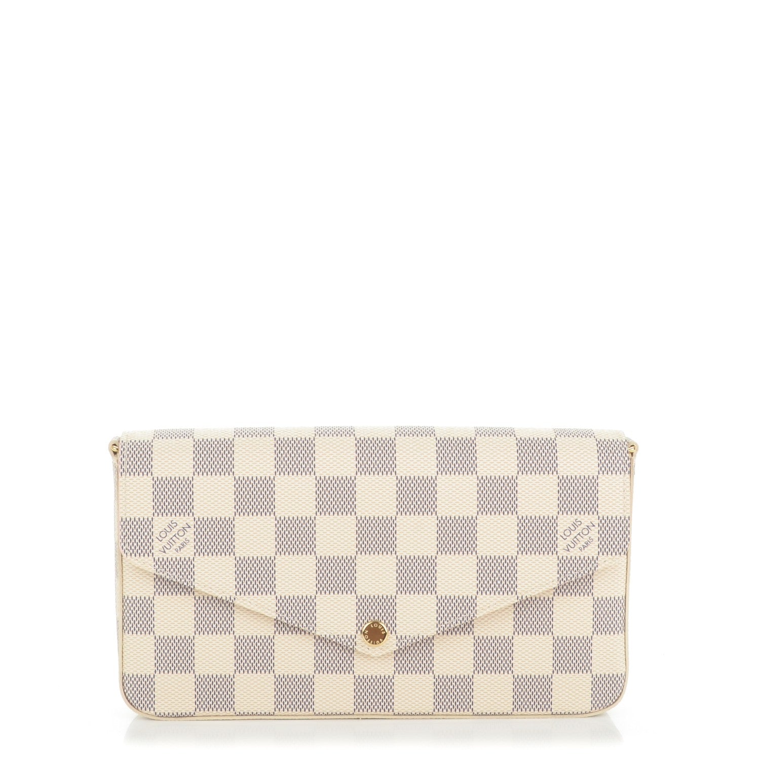 Louis Vuitton Damier Azur Pochette Felicie Chain Wallet Rose Ballerine 1 of 10