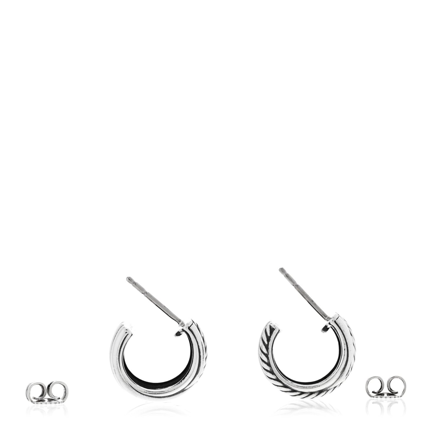 Sterling Silver Crossover Huggie Earrings