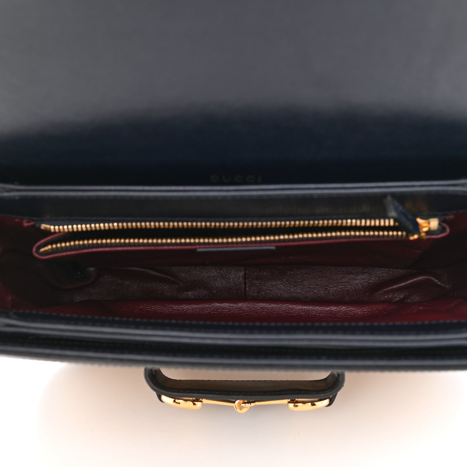 Gucci Vintage Rice Canvas Plutone Calfskin Horsebit 1955 Shoulder Bag Beige Black 5 of 9