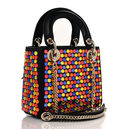 Christian Dior Sequin Calfskin Mini Lady Dior Black Multicolor 3 of 10