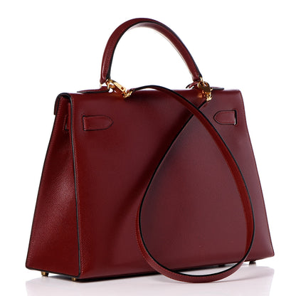 Hermes Courchevel Kelly Sellier 32 Rouge H 4 of 39
