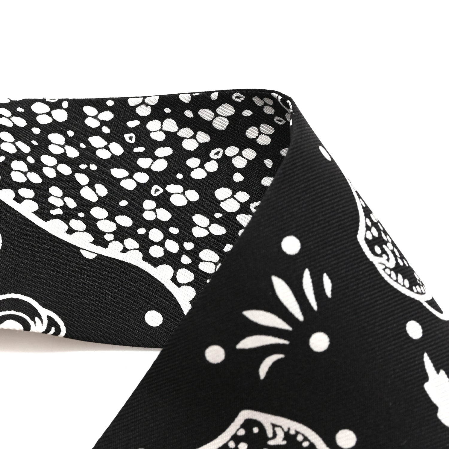 Hermes Silk Les Leopards Twilly Black White 5 of 5