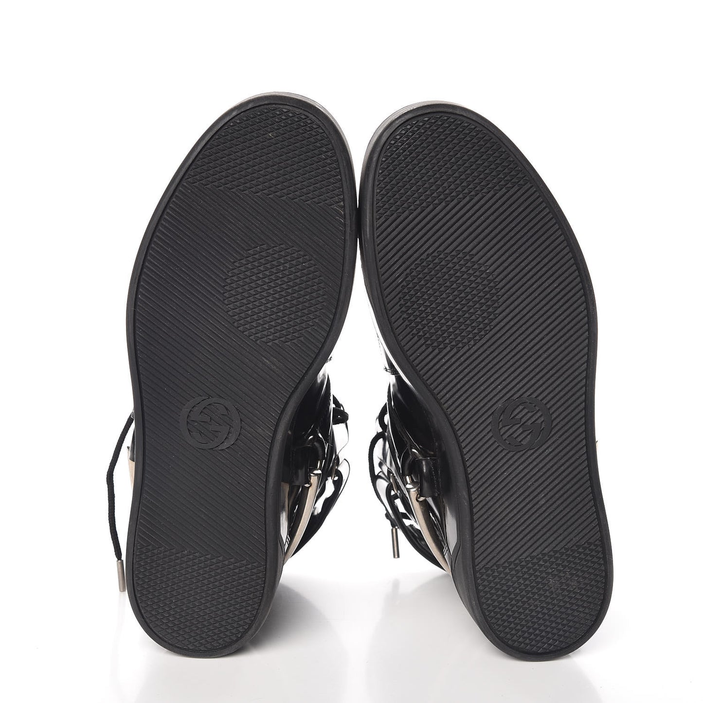 Calfskin Mens Horsebit High Top Spur Sneakers 7.5 Black