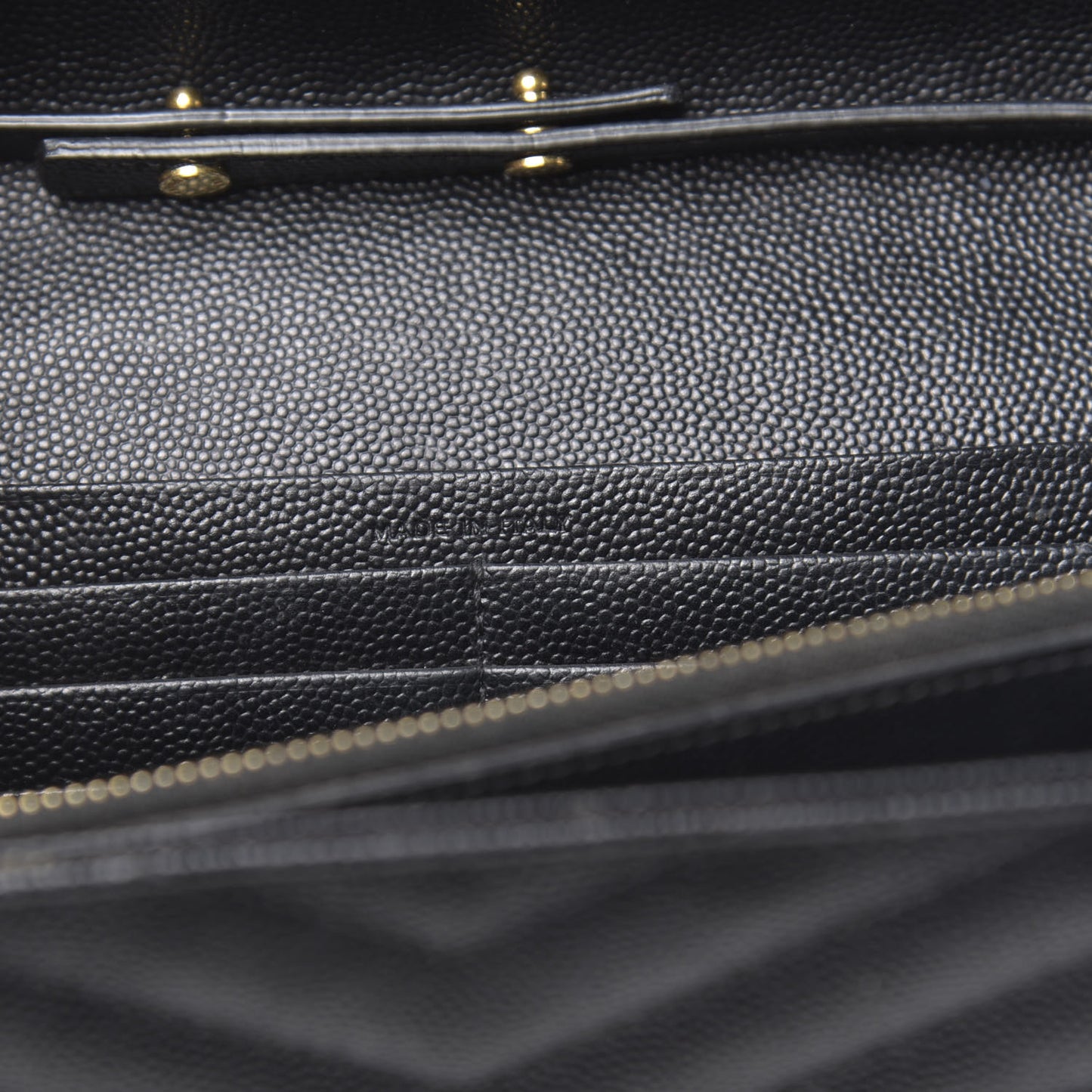 Grain De Poudre Matelasse Chevron Monogram Chain Wallet Black