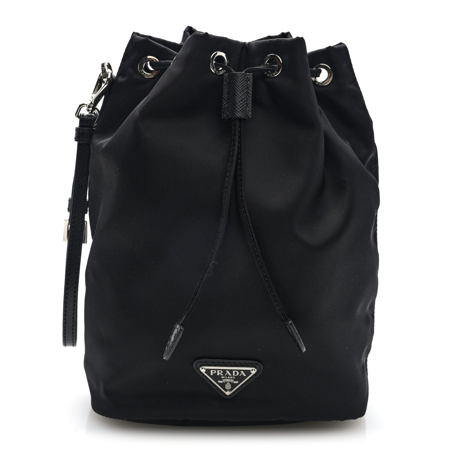 Prada Re-Nylon Vela Drawstring Wristlet Pouch Black 1 of 7