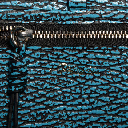 3.1 Phillip Lim 3.1 Shark Embossed Leather Medium Pashli Satchel Turquoise Black 9 of 11