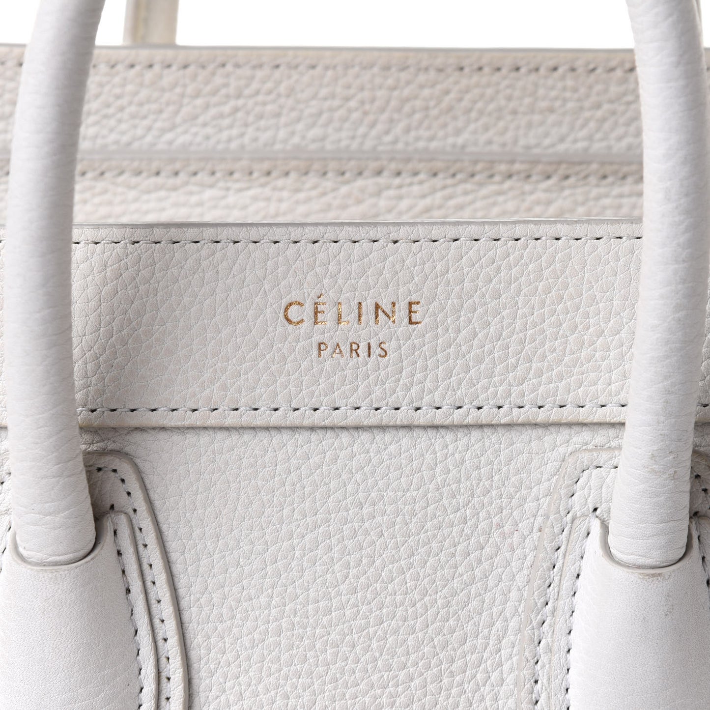 Drummed Calfskin Nano Luggage White