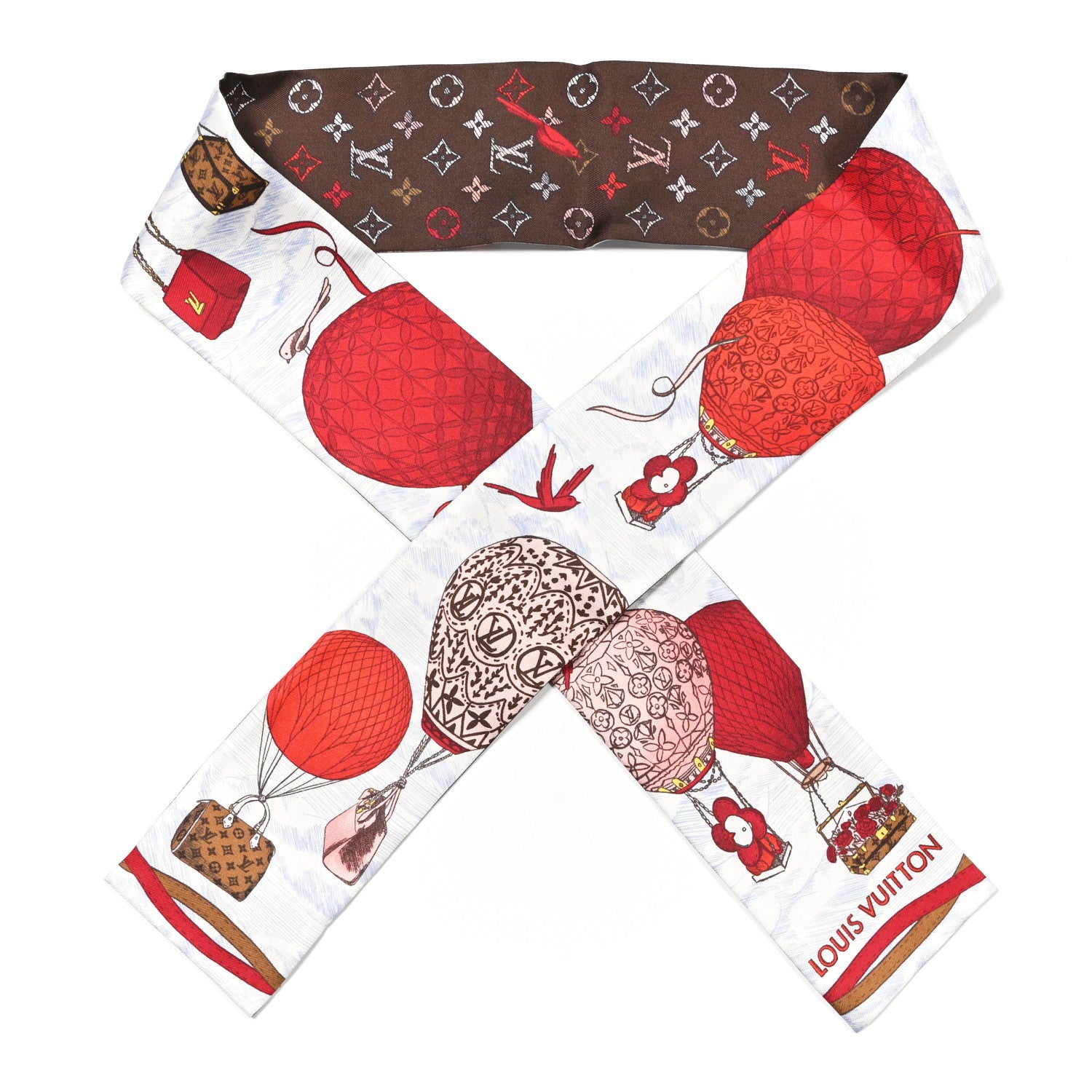 Louis Vuitton Silk Monogram Up And Away Bandeau Red 1835103