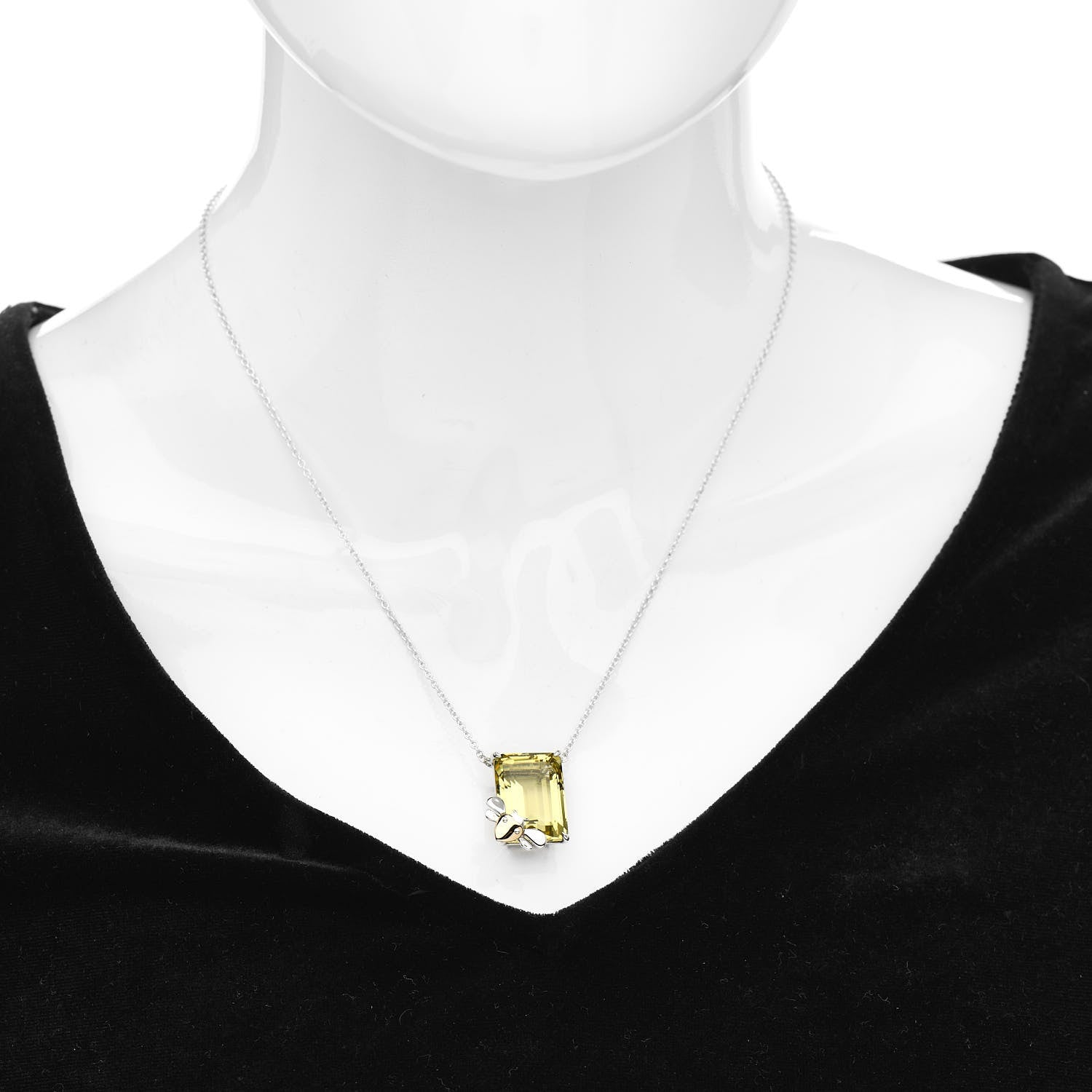 Tiffany Sterling Silver 18K Yellow Gold Yellow Quartz Return to Tiffany Love Bugs Necklace 2 of 4