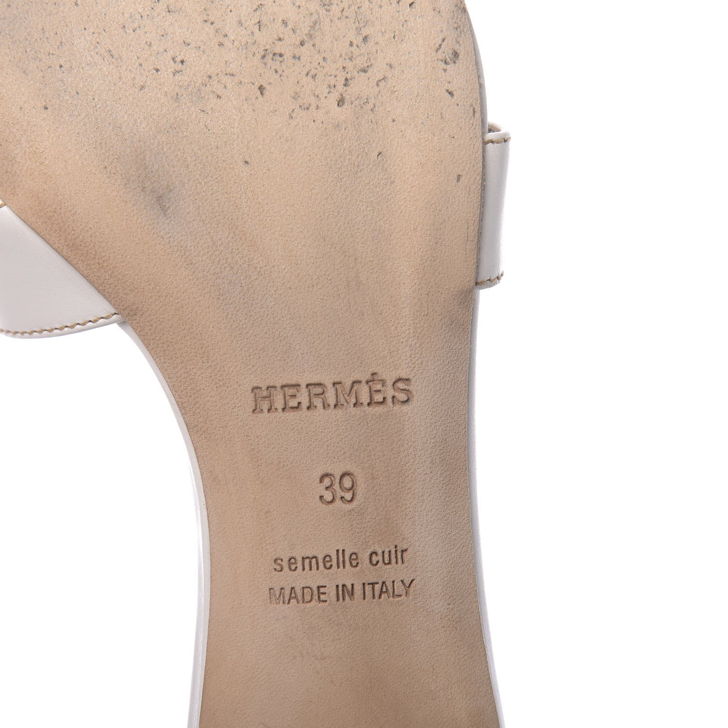 Hermes Calfskin Oasis Sandals 39 White 6 of 13