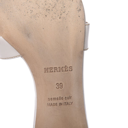 Hermes Calfskin Oasis Sandals 39 White 6 of 13