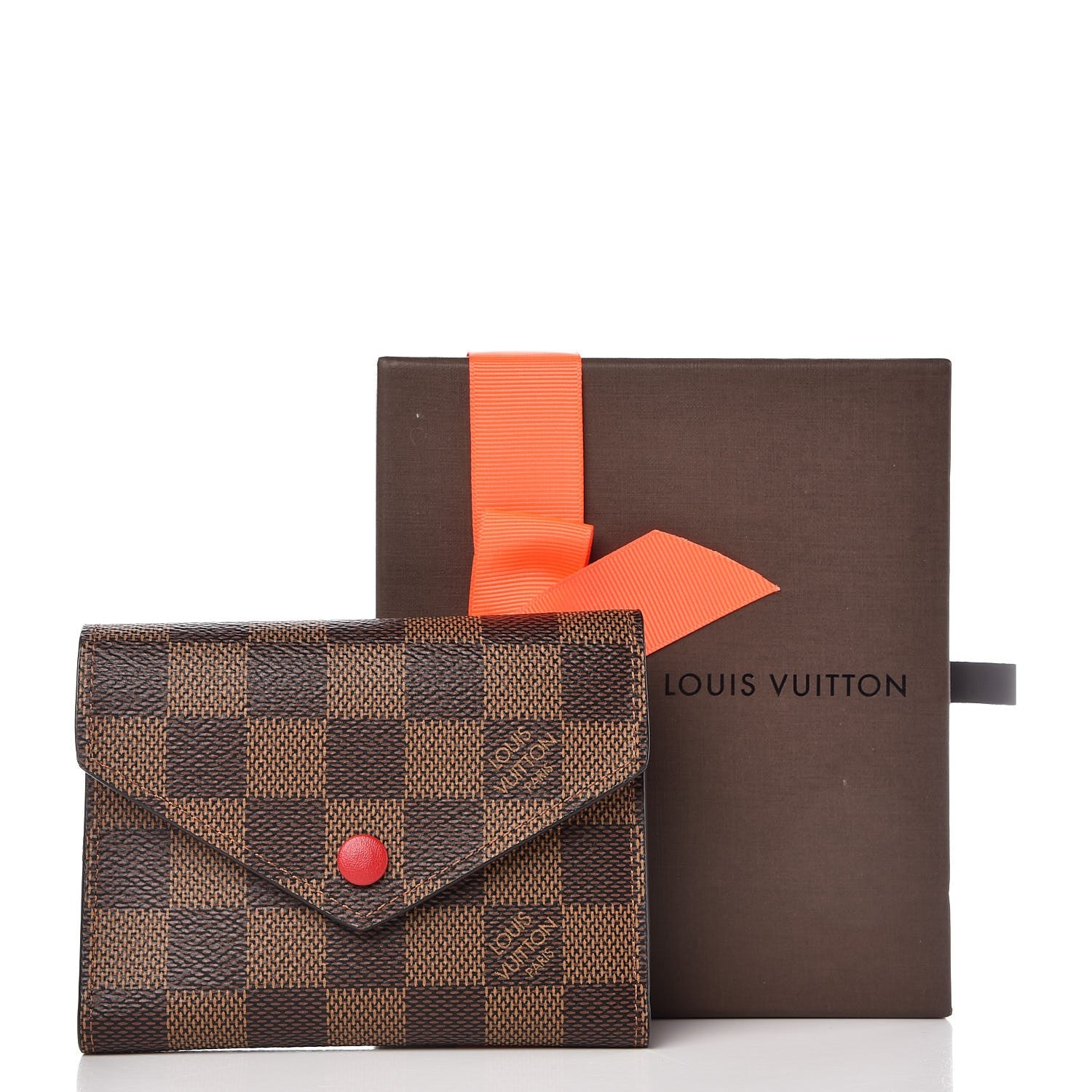 Louis Vuitton Damier Ebene Victorine Wallet Red 8 of 8