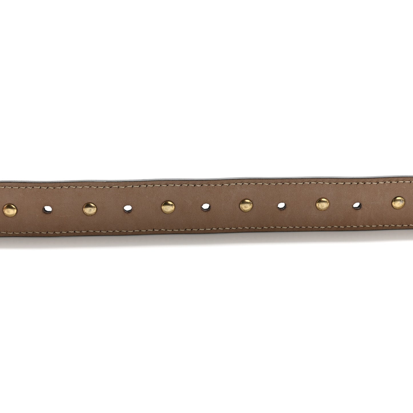 Patent Calfskin Studded Benny Belt XS/S 75/30 Black Gold