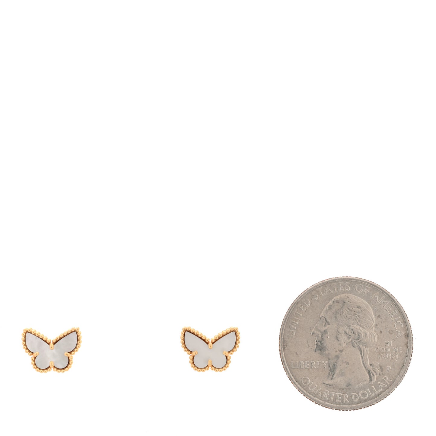 18K Yellow Gold Mother of Pearl Sweet Alhambra Butterfly Earrings