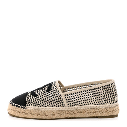 Chanel Mesh Grosgrain CC Espadrilles 41 Beige Black 1 of 8