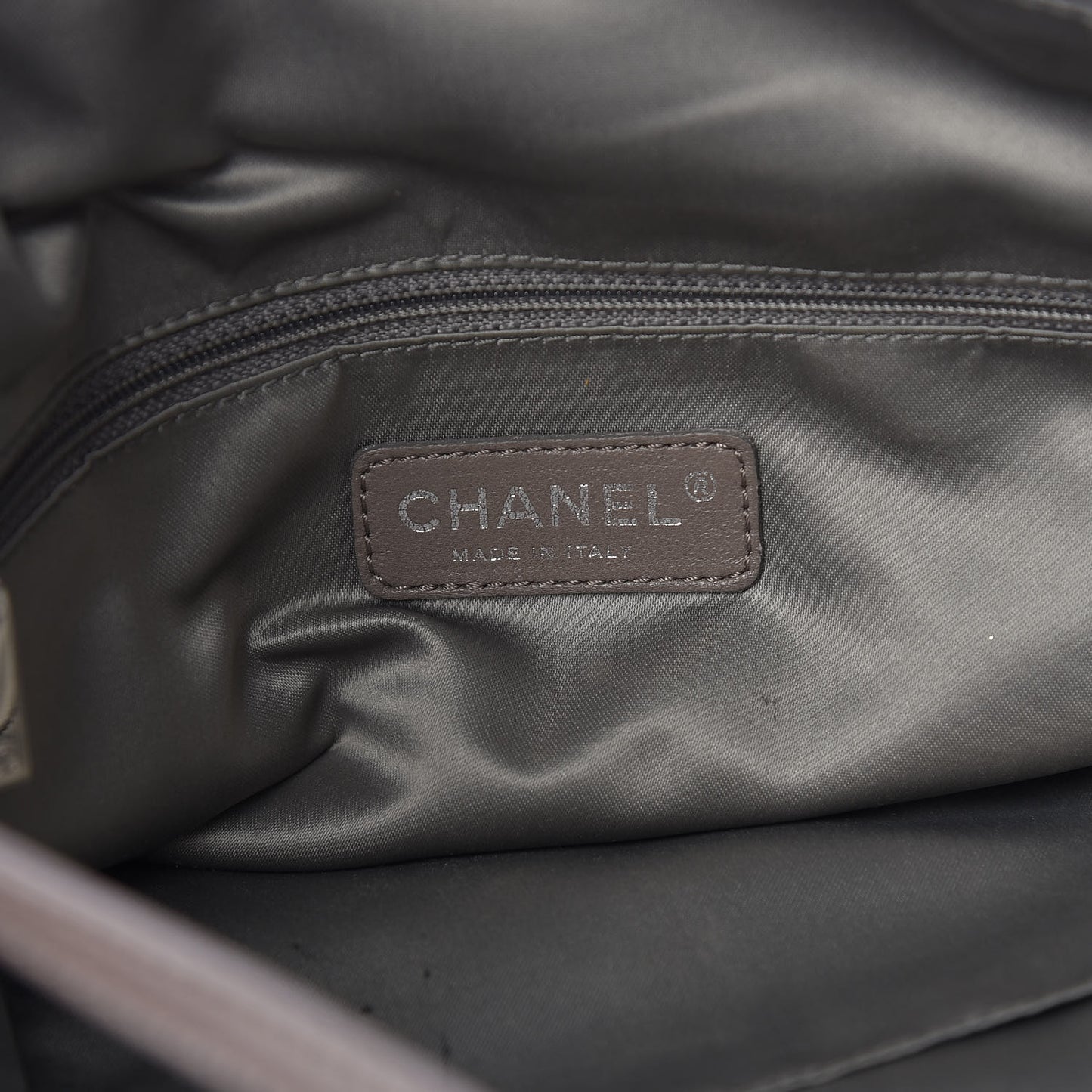 Metallic Crackled Calfskin Perforated Drill Shoulder Bag Black