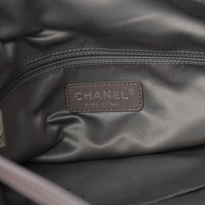 Chanel Metallic Crackled Calfskin Perforated Drill Shoulder Bag Black 6 of 13