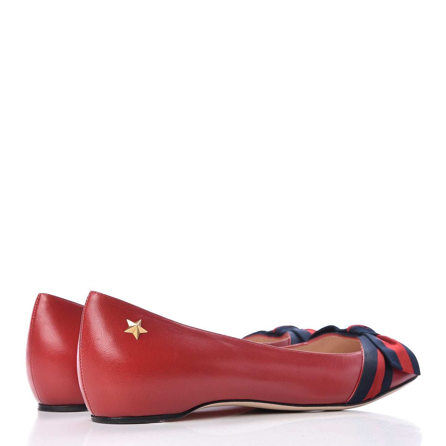Malaga Kid Web Bow Ballerina Flats 38.5 Hibiscus Red